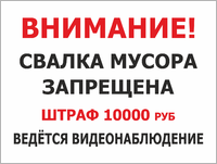 Знак «Свалка мусора запрещена. Ведётся видеонаблюдение»